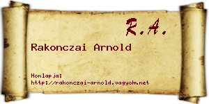Rakonczai Arnold névjegykártya